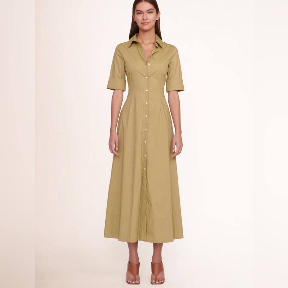 STAUD Joan Maxi Dress | Size 6 | Khaki | NWT